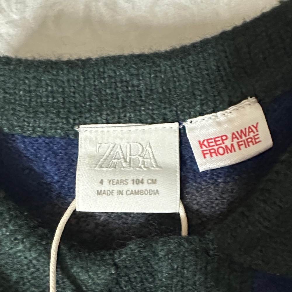 Zara Kids Striped Blue and Gray Sweater - Picture 2 of 3